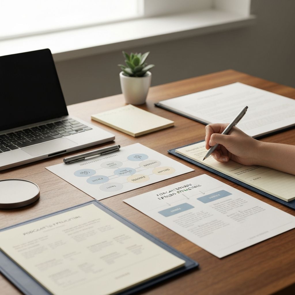 План эпизода подкаста с организованными заметками